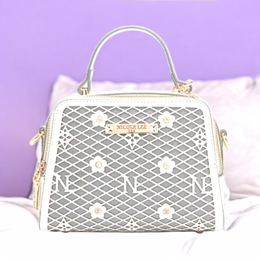 Nicole Lee USA Vegan Geometric Pattern Structured Handbag