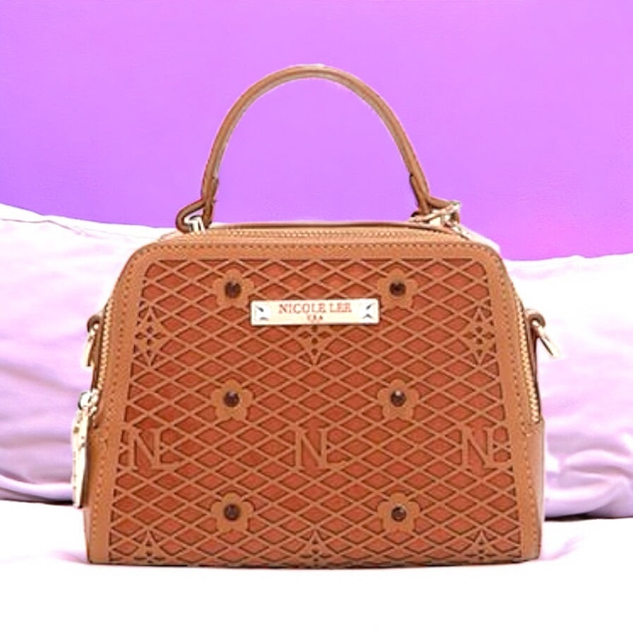 Nicole Lee USA Vegan Geometric Pattern Structured Handbag