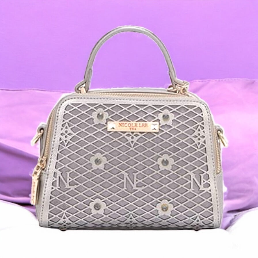 Nicole Lee USA Vegan Geometric Pattern Structured Handbag