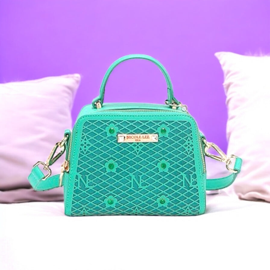 Nicole Lee USA Vegan Geometric Pattern Structured Handbag