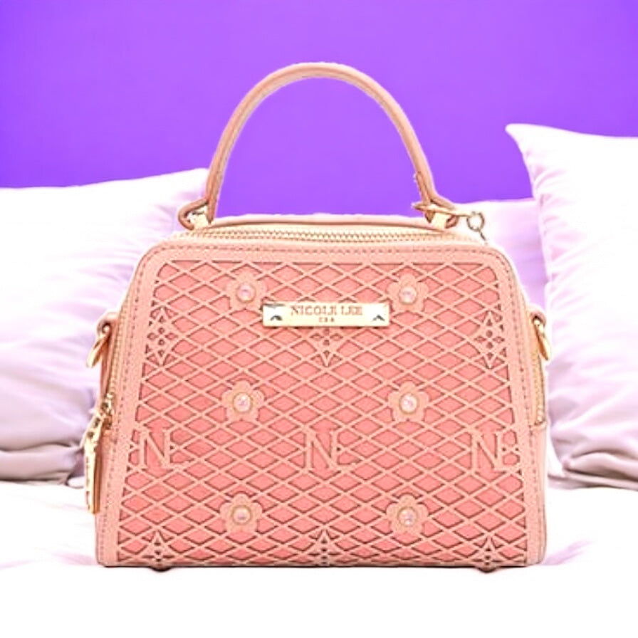 Nicole Lee USA Vegan Geometric Pattern Structured Handbag