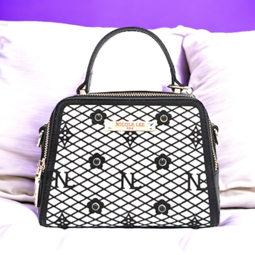 Nicole Lee USA Vegan Geometric Pattern Structured Handbag